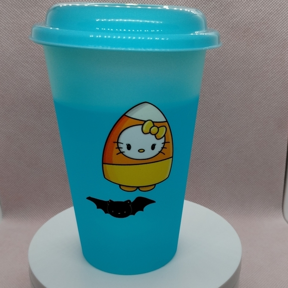 👜$3 - New Hello Kitty Candy Corn Reusable Color-changing 12oz tumbler top straw - Picture 9 of 9